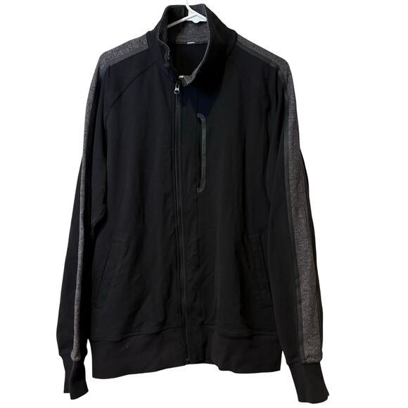 Lululemon‎ Men's Full Zip Athleisure Jacket Black Chevron Athleisure Stretch M/L - Picture 1 of 6